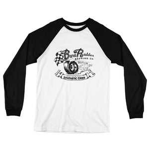 Long Sleeve Baseball T-Shirt, Burn Rubber Brewery Apparel