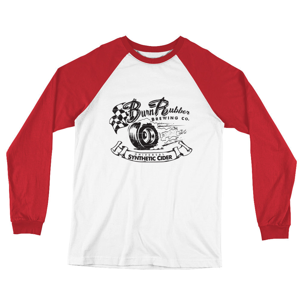 Long Sleeve Baseball T-Shirt, Burn Rubber Brewery Apparel
